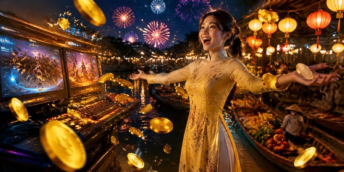 Người dùng Việt tra cứu câu hỏi giải trí trực tuyến tại chợ đêm Hội An